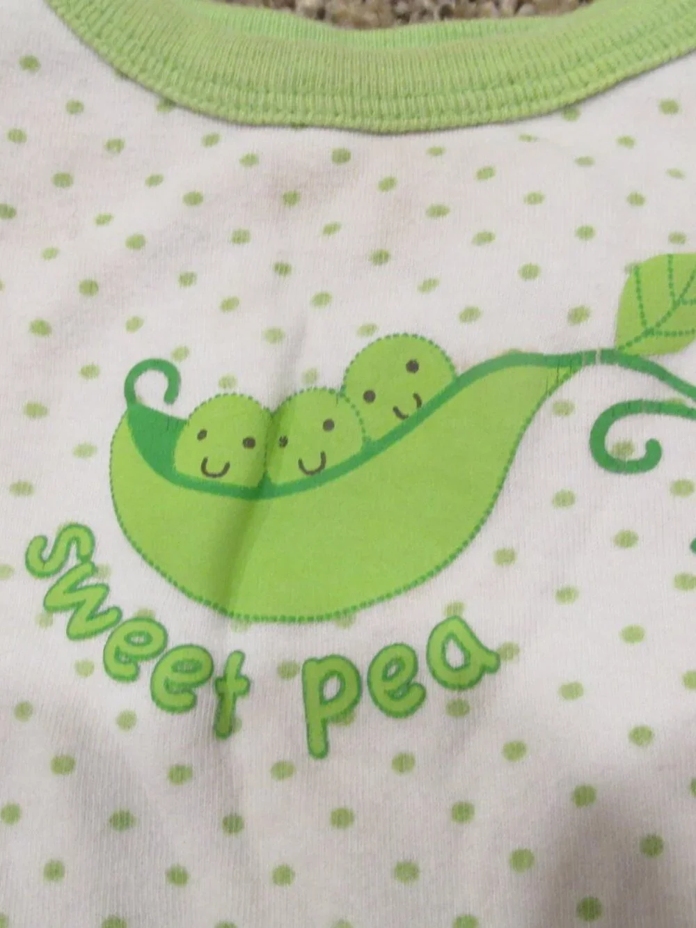 Circo One Piece Bodysuit Infant Girls Size 6M Green White‎ Polka Dot Sweet Pea